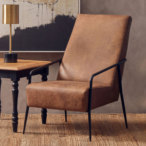 Hoxton Brown Leather Lounge Chair