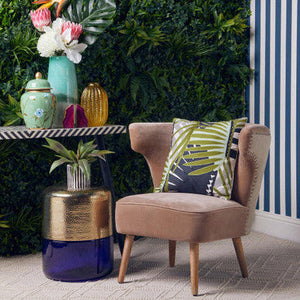 Cefena Mink Velvet and Natural Linen Chair – detail