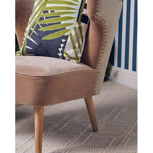 Cefena Mink Velvet and Natural Linen Chair