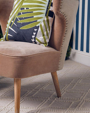 Cefena Mink Velvet and Natural Linen Chair – back view
