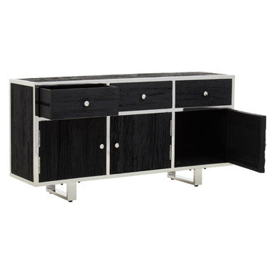 Kerala Black Recycled Wood 3 Door and 3 Drawer Sideboard – dimensions