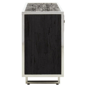 Kerala Black Recycled Wood 3 Door and 3 Drawer Sideboard – close-up