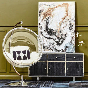 Kerala Black Recycled Wood 3 Door and 3 Drawer Sideboard – in room setting