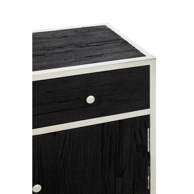 Kerala Black Recycled Wood 3 Door and 3 Drawer Sideboard – in room setting 2