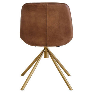 Buffalo Brown Leather Chair with Gold Finish Legs – dimensions
