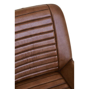 Buffalo Brown Leather Chair with Gold Finish Legs – side view 2