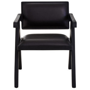 Buffalo Black Leather Armchair – side view
