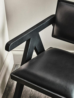 Buffalo Black Leather Armchair – back view