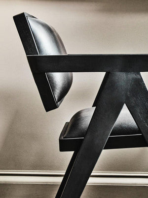 Buffalo Black Leather Armchair – angle view