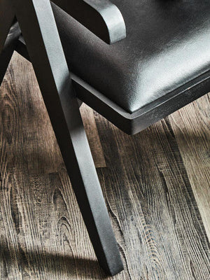 Buffalo Black Leather Armchair – side view 2