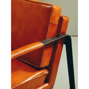 Buffalo Tan Leather Armchair With Black Iron Frame