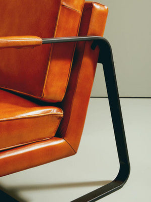 Buffalo Brown Leather Armchair with Black Metal Frame – dimensions 3