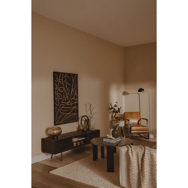 Buffalo Tan Leather Armchair With Black Iron Frame