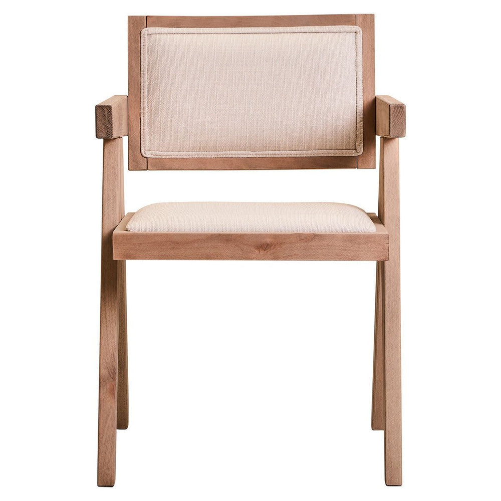 Cebu Ivory Fabric and Grey Wash Beech Wood Dining Chair
