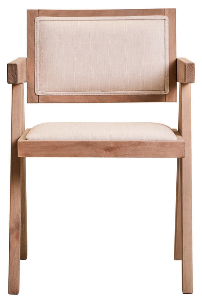 Cebu Ivory Fabric and Grey Wash Beech Wood Dining Chair