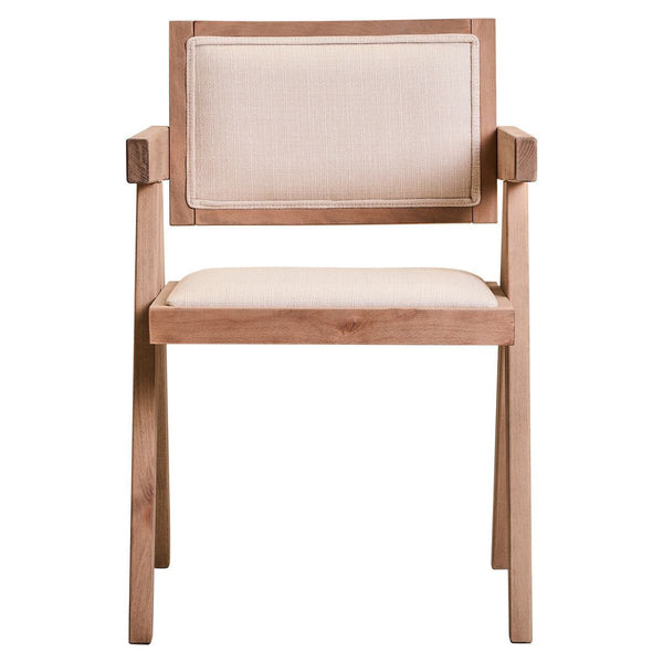 Cebu Ivory Fabric and Grey Wash Beech Wood Dining Chair