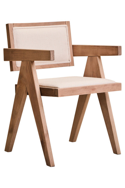 Cebu Ivory Fabric and Grey Wash Beech Wood Dining Chair