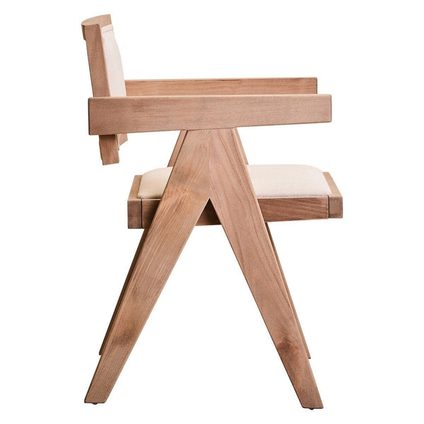 Cebu Ivory Fabric and Grey Wash Beech Wood Dining Chair