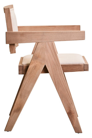Cebu Ivory Fabric and Grey Wash Beech Wood Dining Chair – dimensions
