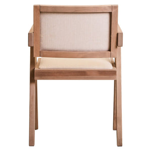 Cebu Ivory Fabric and Grey Wash Beech Wood Dining Chair