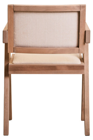 Cebu Ivory Fabric and Grey Wash Beech Wood Dining Chair – close-up