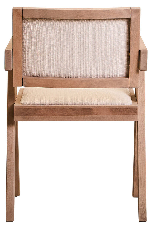 Cebu Ivory Fabric and Grey Wash Beech Wood Dining Chair – close-up