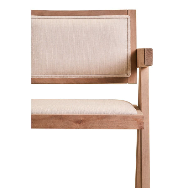 Cebu Ivory Fabric and Grey Wash Beech Wood Dining Chair