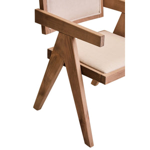 Cebu Ivory Fabric and Grey Wash Beech Wood Dining Chair