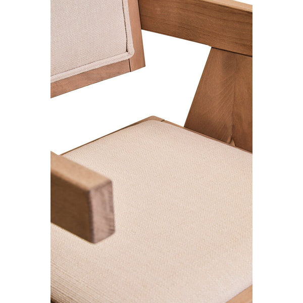 Cebu Ivory Fabric and Grey Wash Beech Wood Dining Chair