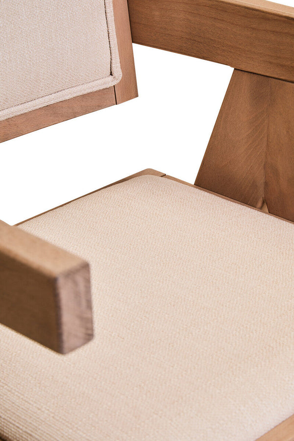 Cebu Ivory Fabric and Grey Wash Beech Wood Dining Chair – side view 2