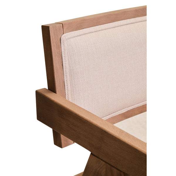 Cebu Ivory Fabric and Grey Wash Beech Wood Dining Chair