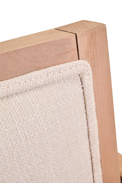 Cebu Ivory Fabric and Grey Wash Beech Wood Dining Chair