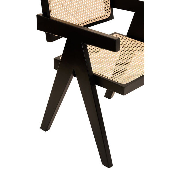 Cebu Natural Cane and Black Beech Wood Dining Chair