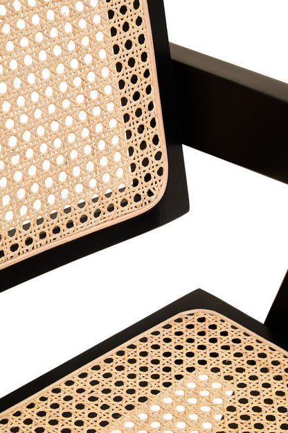 Cebu Natural Cane and Black Beech Wood Dining Chair