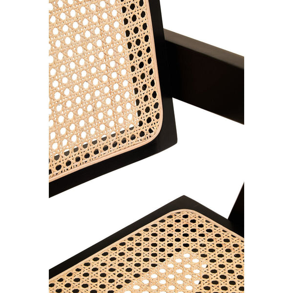 Cebu Natural Cane and Black Beech Wood Dining Chair