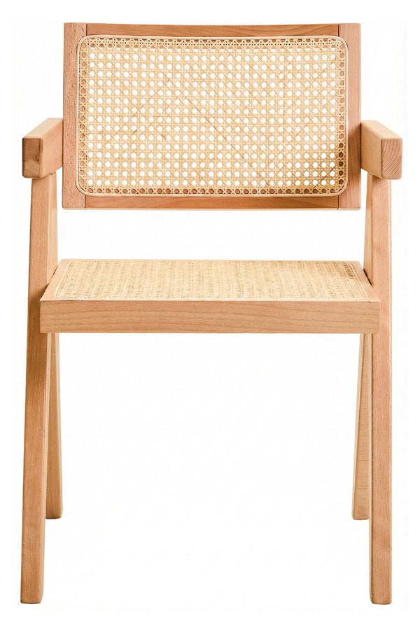 Cebu Natural Cane and Beech Wood Dining Chair – side view