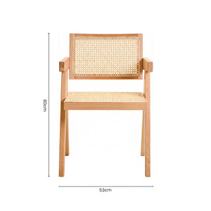 Cebu Natural Cane and Beech Wood Dining Chair – dimensions 2