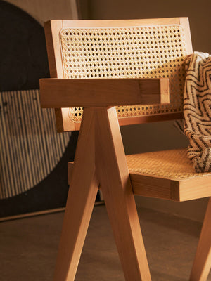Cebu Natural Cane and Beech Wood Dining Chair – dimensions