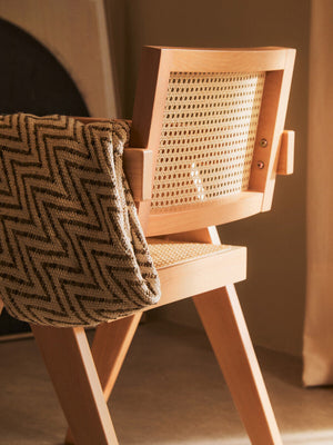 Cebu Natural Cane and Beech Wood Dining Chair – in room setting 2