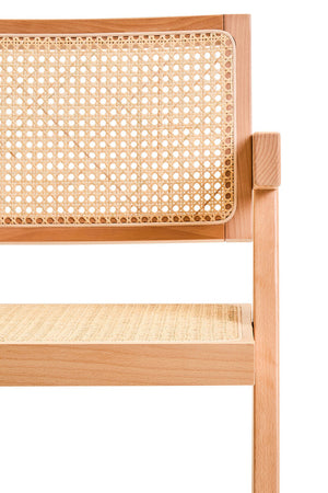 Cebu Natural Cane and Beech Wood Dining Chair – close-up