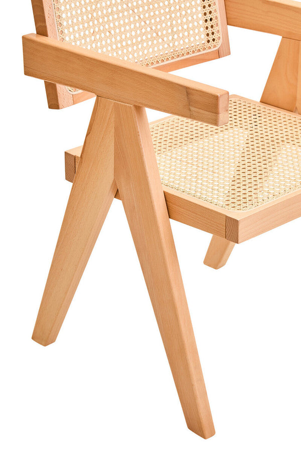 Cebu Natural Cane and Beech Wood Dining Chair – back view