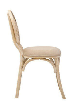 Cebu White Wash Wood and Rattan Dining Chair with Beige Seat – dimensions
