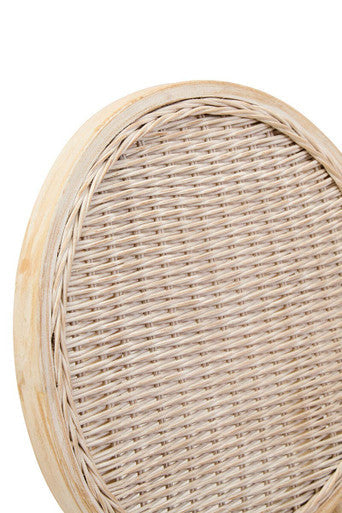 Cebu White Wash Wood and Rattan Dining Chair with Beige Seat – detail 2