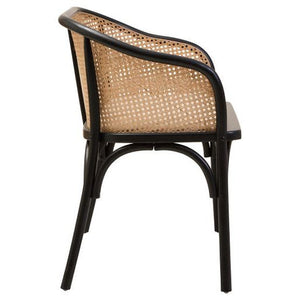 Cebu Natural Cane Bench with Black Beech Wood Frame