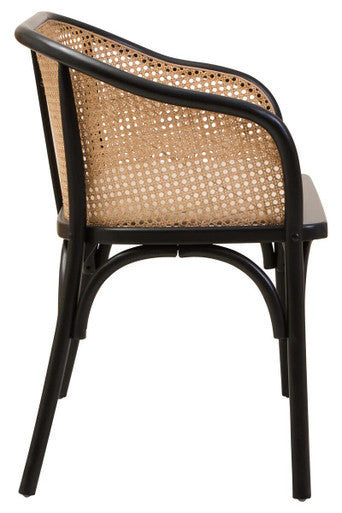 Cebu Natural Cane Bench with Black Beech Wood Frame – dimensions