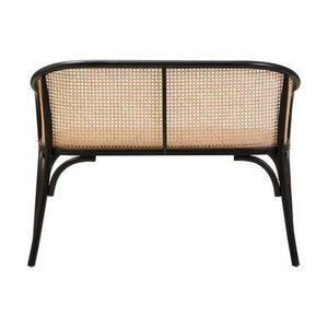 Cebu Natural Cane Bench with Black Beech Wood Frame