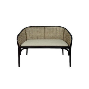 Cebu Natural Cane Bench with Black Beech Wood Frame