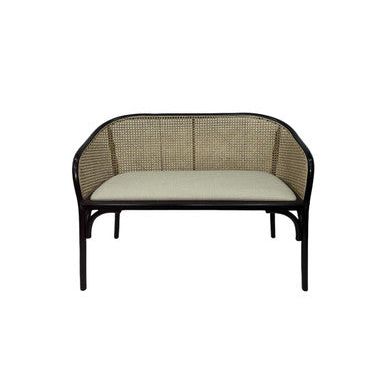 Cebu Natural Cane Bench with Black Beech Wood Frame