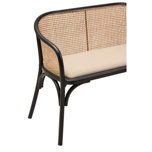 Cebu Natural Cane Bench with Black Beech Wood Frame