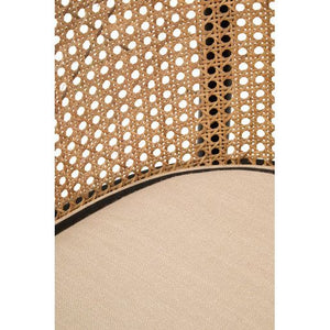 Cebu Natural Cane Bench with Black Beech Wood Frame